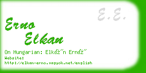 erno elkan business card